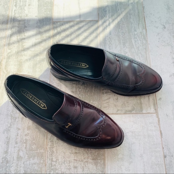 Florsheim Burgundy Vintage Leather Cat Eye Shoes - Picture 9 of 14